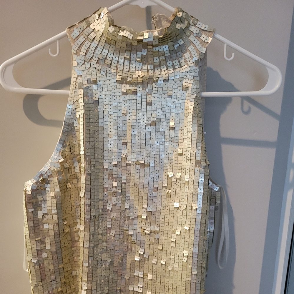Woman's Gold Sequin Top